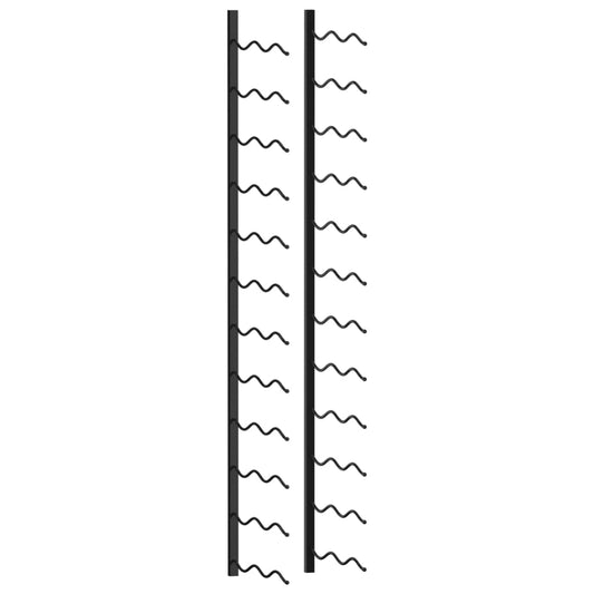 Wall-mounted Wine Rack for 24 Bottles Black Iron