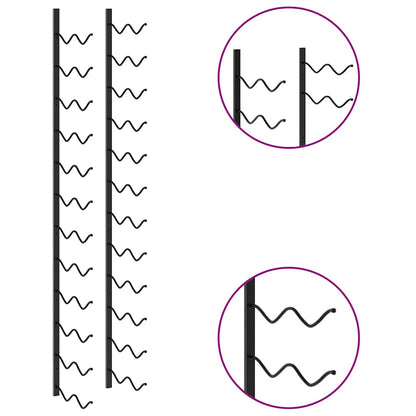 Wall-mounted Wine Rack for 24 Bottles Black Iron