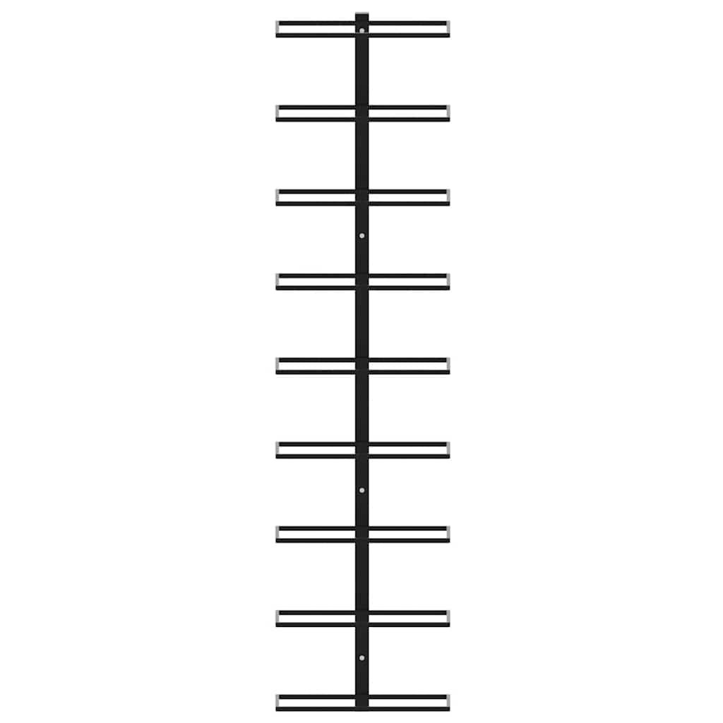 Wall-mounted Wine Rack for 9 Bottles Black Iron