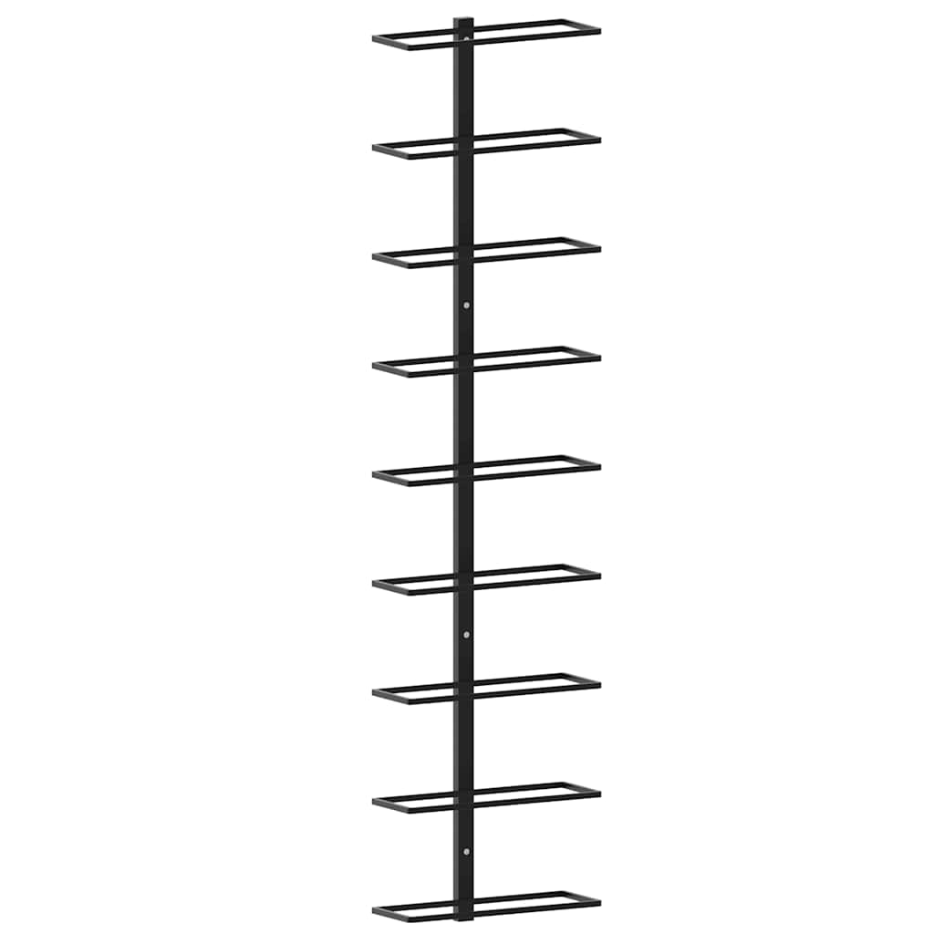 Wall-mounted Wine Racks for 18 Bottles 2 pcs Black Iron