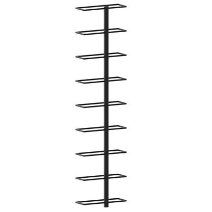 Wall-mounted Wine Racks for 18 Bottles 2 pcs Black Iron