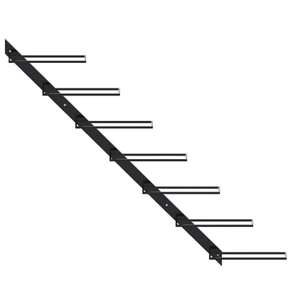 Wall-mounted Wine Rack for 7 Bottles Black Metal