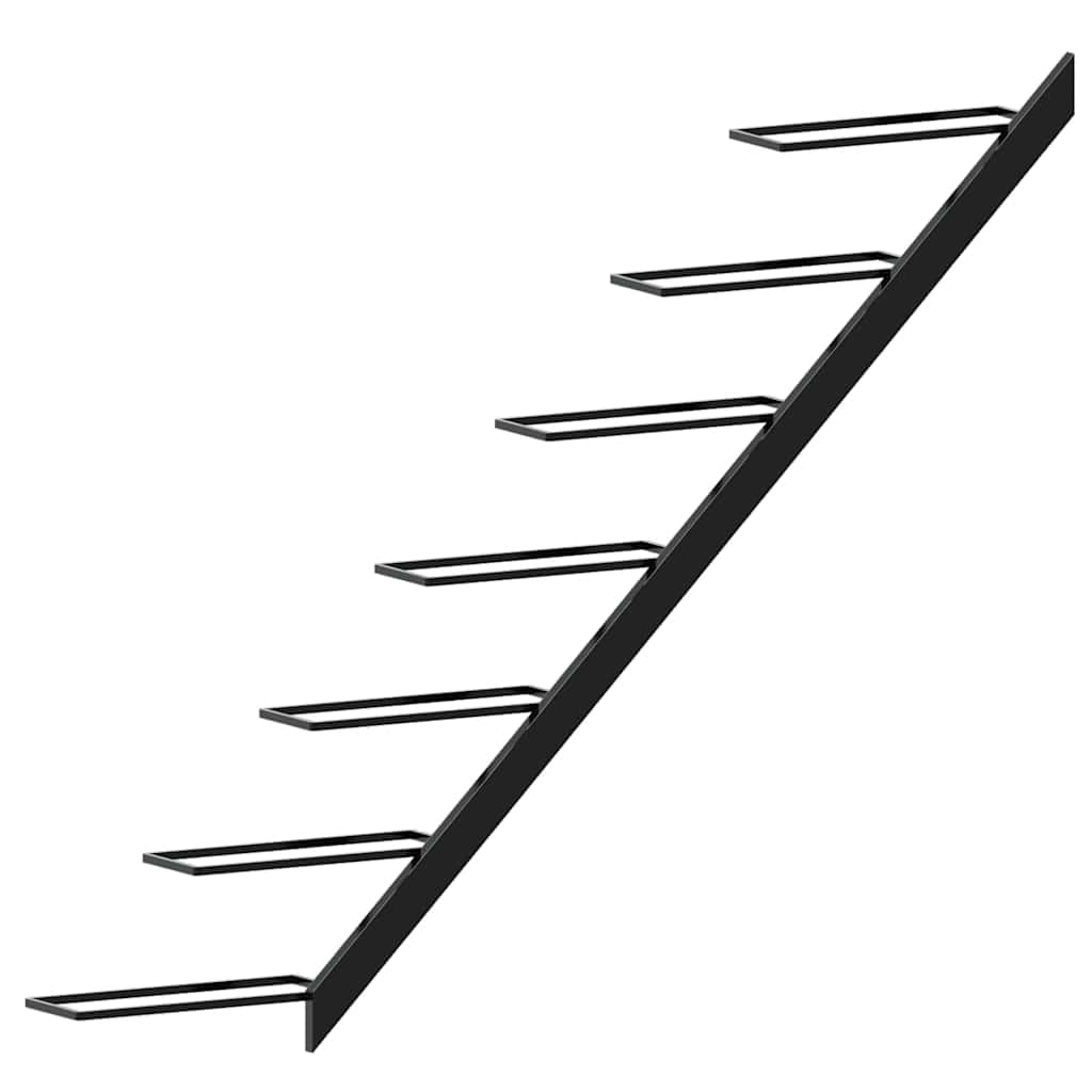 Wall-mounted Wine Rack for 7 Bottles Black Metal