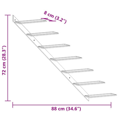 Wall-mounted Wine Rack for 7 Bottles Black Metal