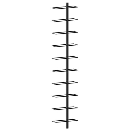 Wall-mounted Wine Rack for 10 Bottles Black Metal