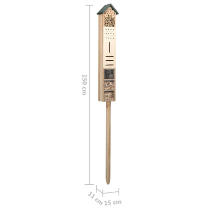 Insect Hotel | Natural Wood | Firwood, Pine Cones, Bamboo | 150 cm Tall
