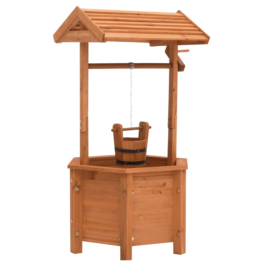 47238 vidaXL Garden Wishing Well Planter 40x40x84 cm Firwood