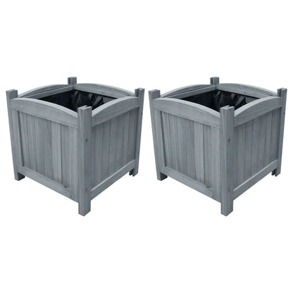 Garden Raised Beds 2 pcs 30x30x30 cm Solid Firwood