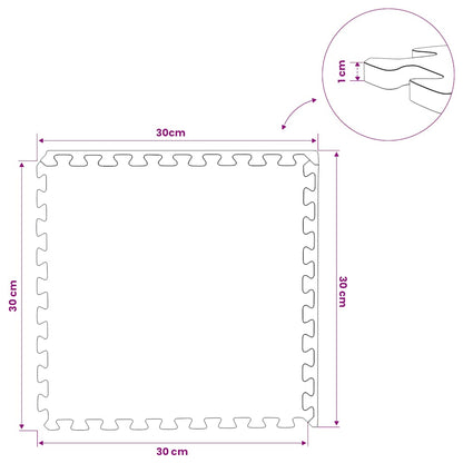 Floor Mats 54 pcs 4.86㎡ EVA Foam Black