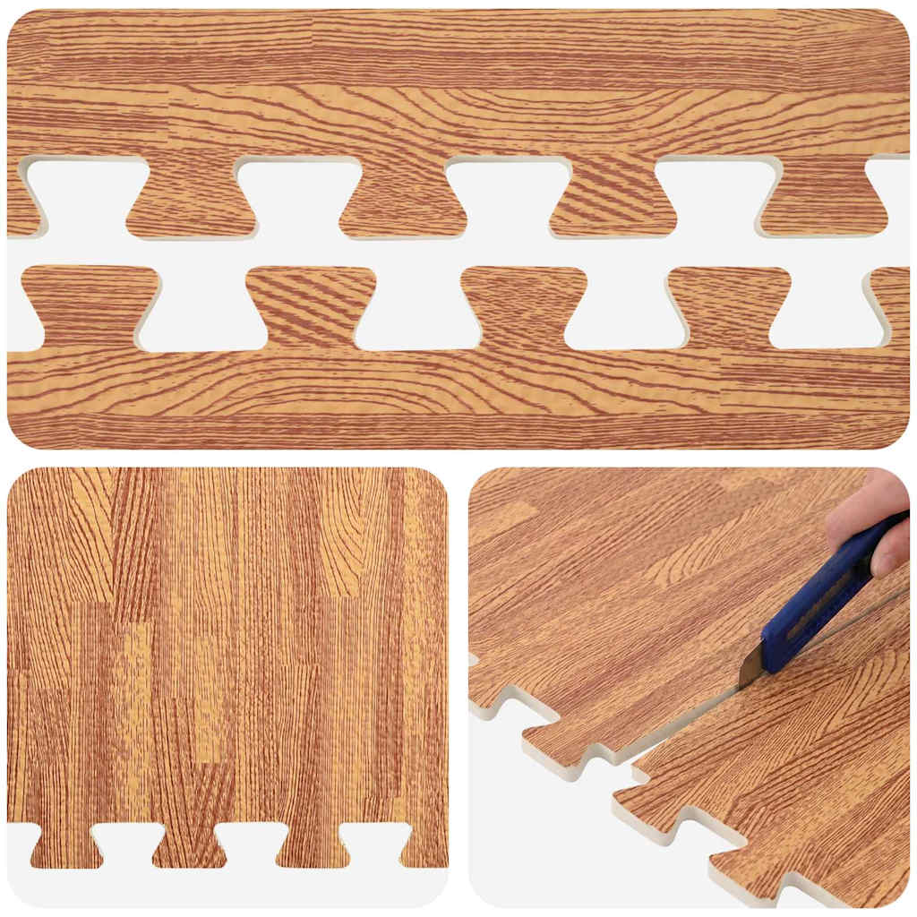 Floor Mats 12 pcs Wood Grain 4.32 ㎡ EVA Foam