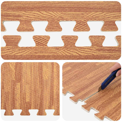 Floor Mats 12 pcs Wood Grain 4.32 ㎡ EVA Foam