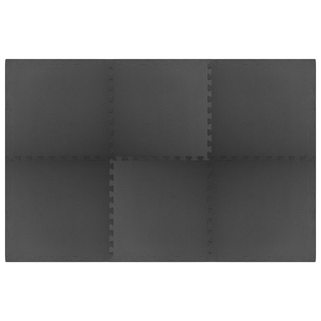 Floor Mats 6 pcs 2.16 ㎡ EVA Foam Black