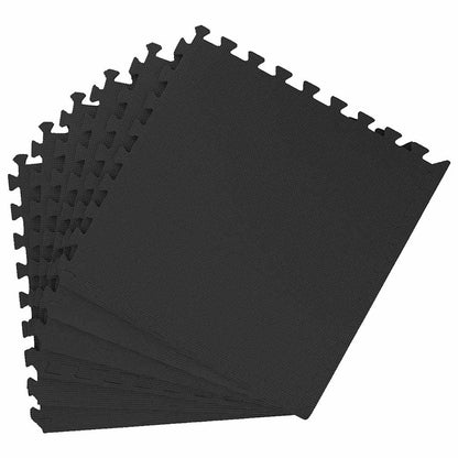 Floor Mats 12 pcs 4.32 ㎡ EVA Foam Black