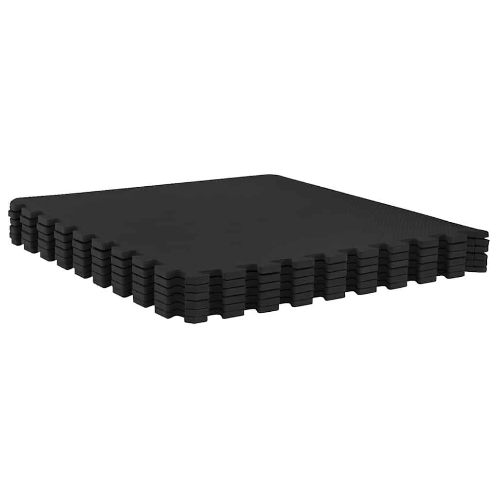 Floor Mats 12 pcs 4.32 ㎡ EVA Foam Black