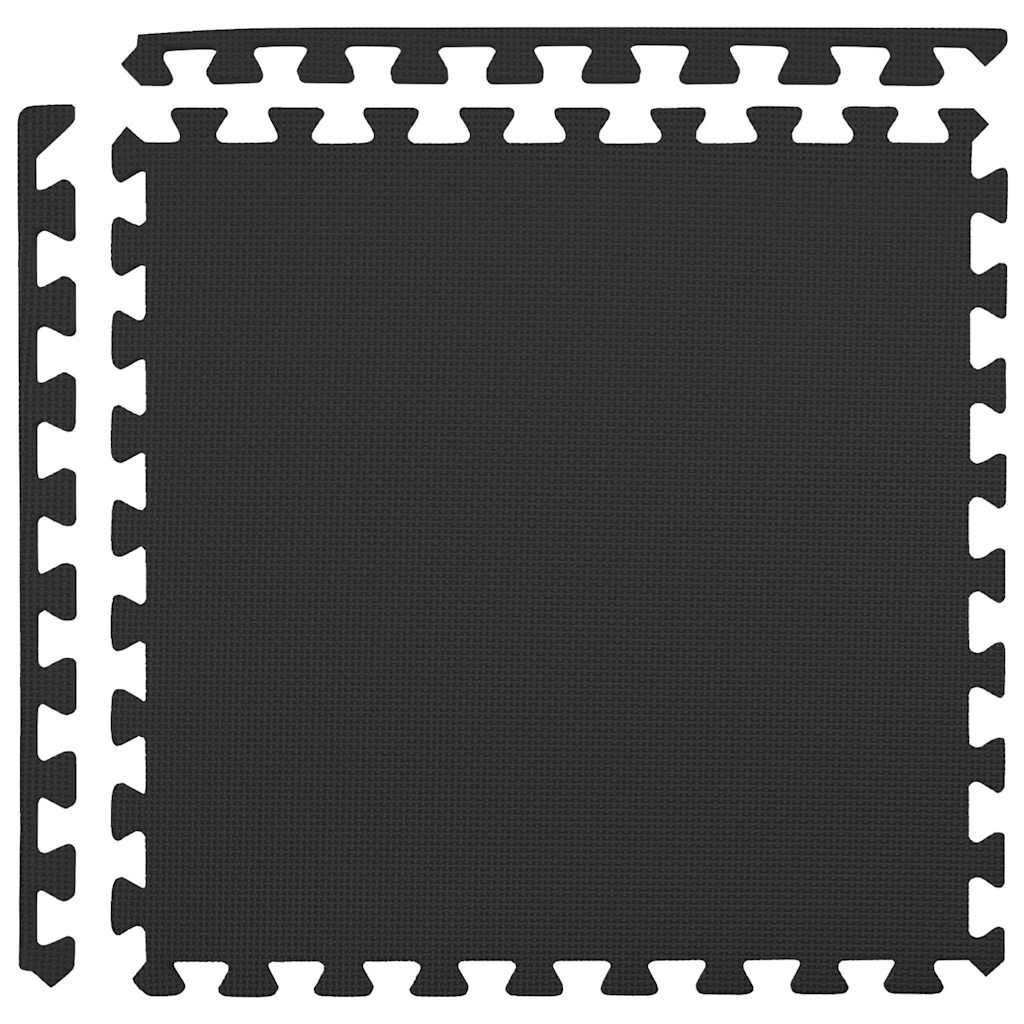 Floor Mats 12 pcs 4.32 ㎡ EVA Foam Black