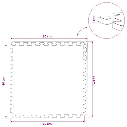 Floor Mats 12 pcs 4.32 ㎡ EVA Foam Black
