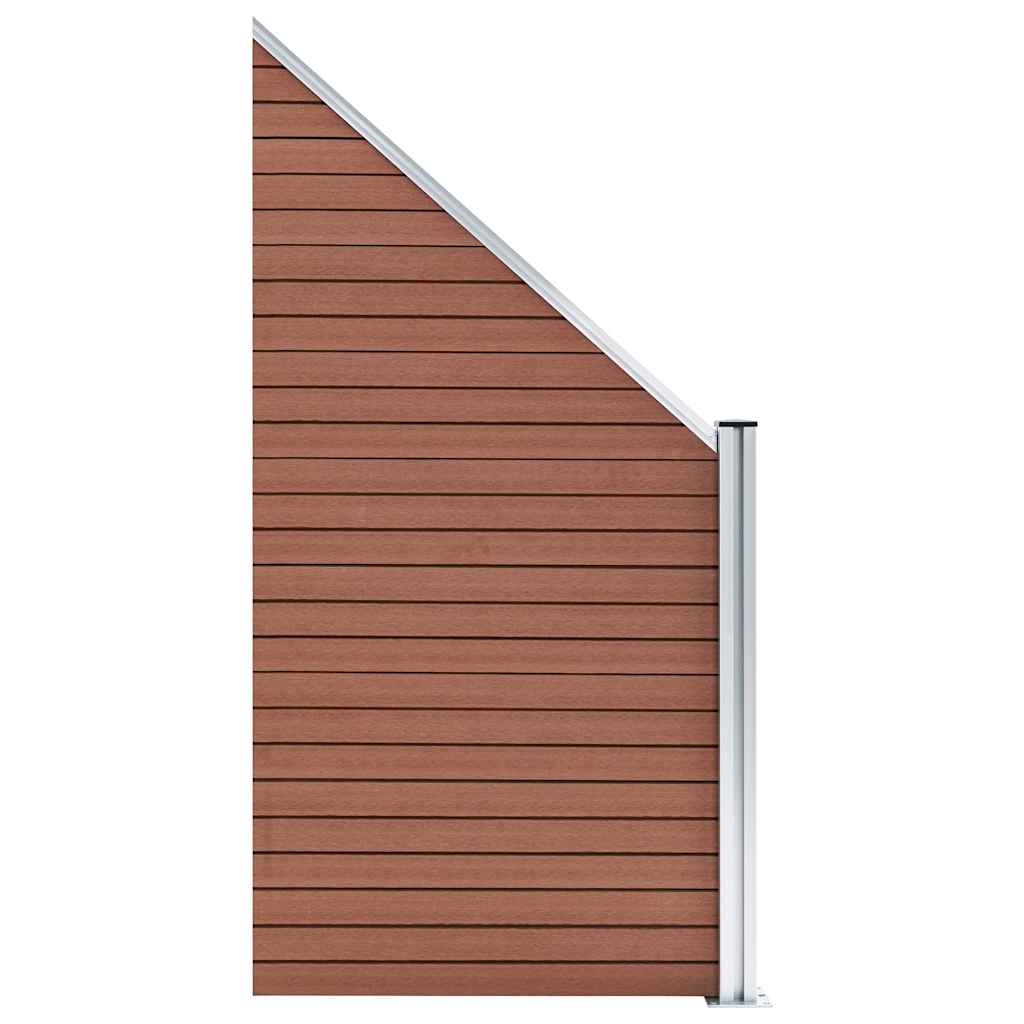 WPC Fence Set 1 Square + 1 Slanted 273x186 cm Brown