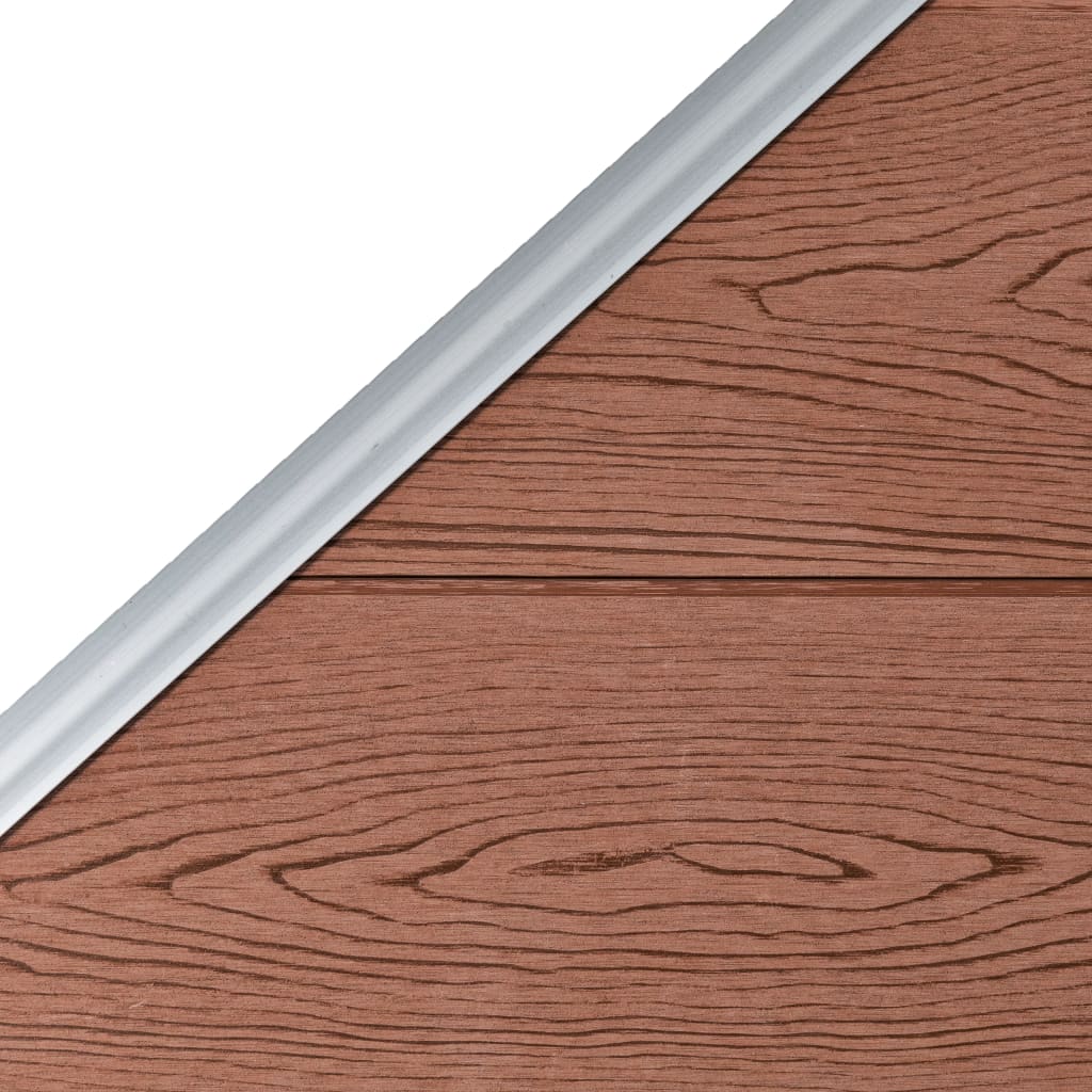 WPC Fence Set 1 Square + 1 Slanted 273x186 cm Brown