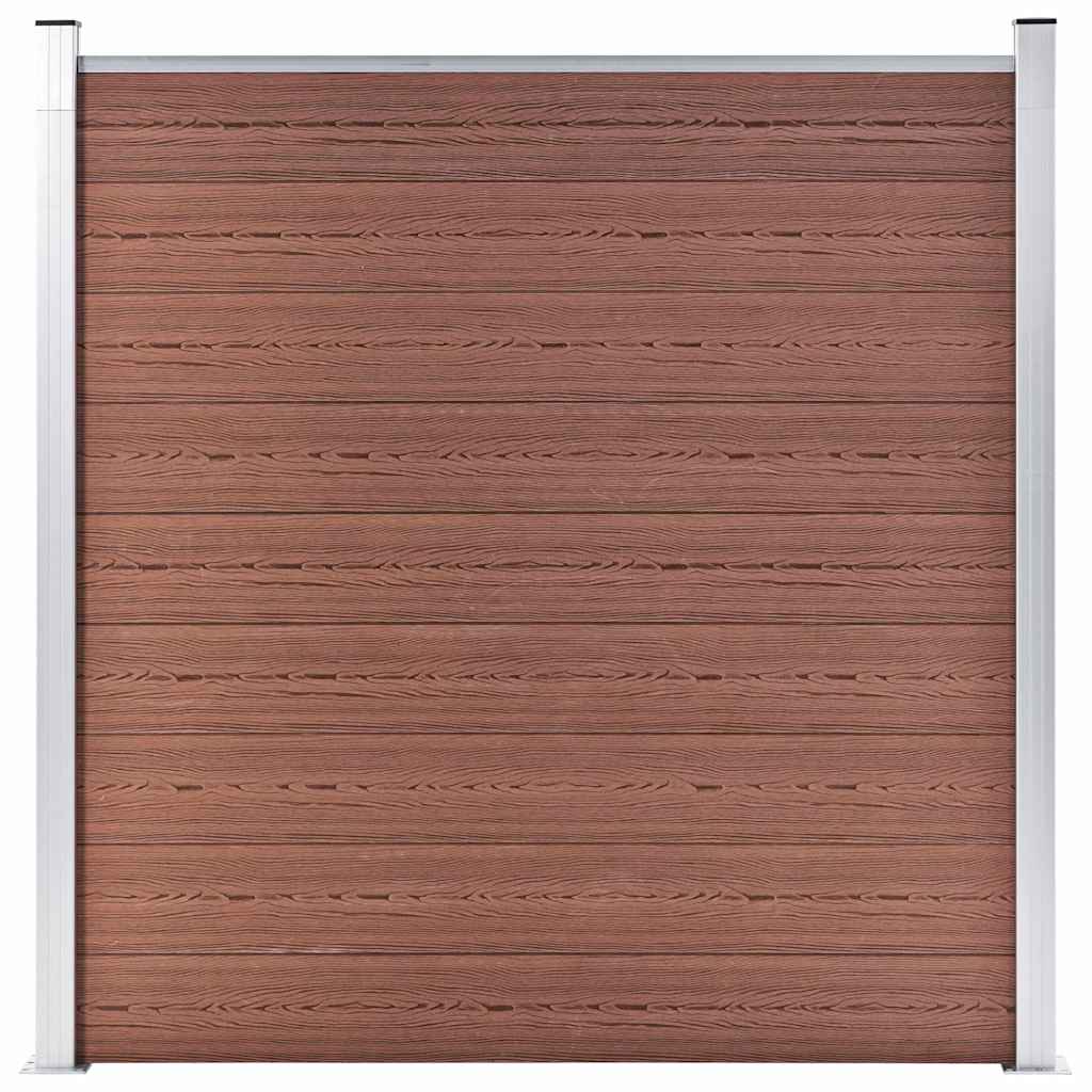 WPC Fence Set 1 Square + 1 Slanted 273x186 cm Brown