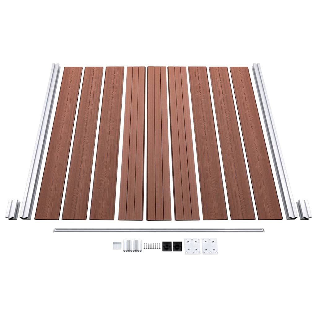 WPC Fence Set 1 Square + 1 Slanted 273x186 cm Brown