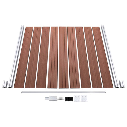 WPC Fence Set 1 Square + 1 Slanted 273x186 cm Brown