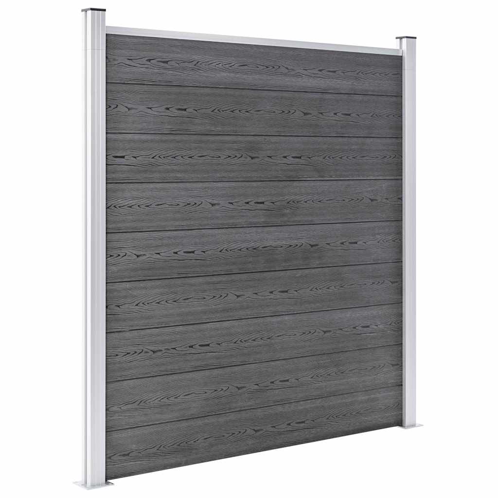 WPC Fence Set 1 Square + 1 Slanted 273x186 cm Grey