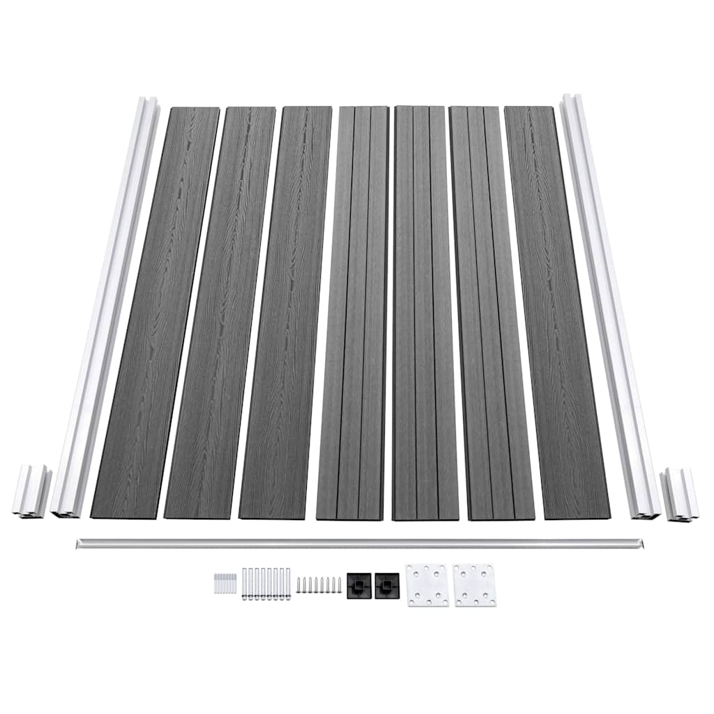 WPC Fence Set 1 Square + 1 Slanted 273x186 cm Grey