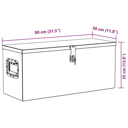 Aluminium Box 80x30x35 cm Black