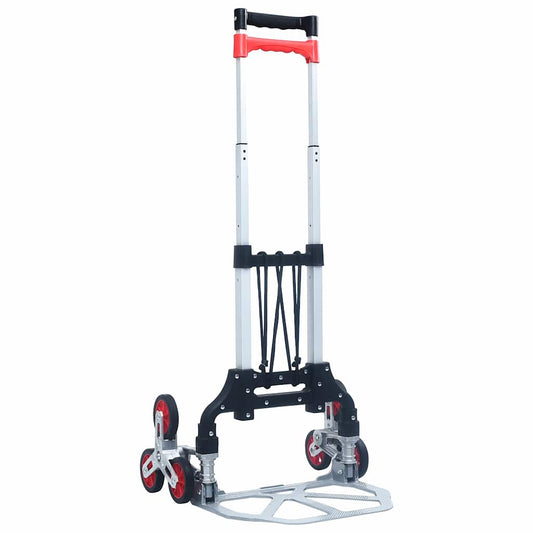 146445 vidaXL Foldable Stair Transport Trolley 70 kg Aluminium Silver