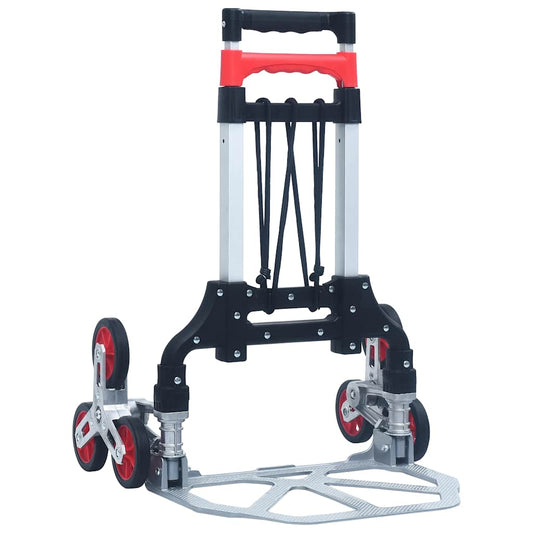 146445 vidaXL Foldable Stair Transport Trolley 70 kg Aluminium Silver