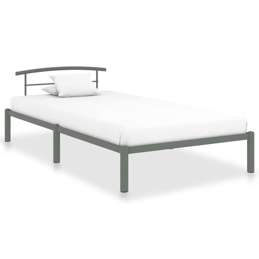 Bed Frame | Grey | Metal | Single | Durable | Bed Frame | Rectangular