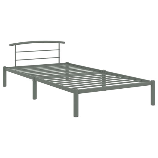 Bed Frame | Grey | Metal | Single | Durable | Bed Frame | Rectangular