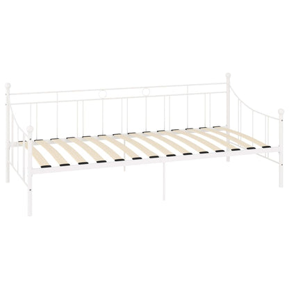 284668 vidaXL DayBed Frame without Mattress White Metal 90x200 cm