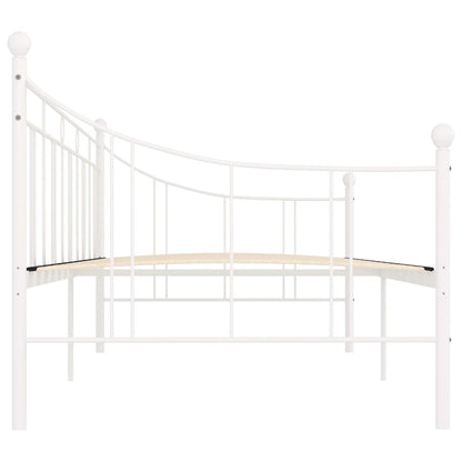 284668 vidaXL DayBed Frame without Mattress White Metal 90x200 cm