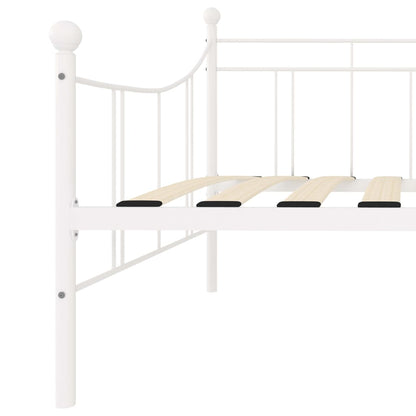 284668 vidaXL DayBed Frame without Mattress White Metal 90x200 cm