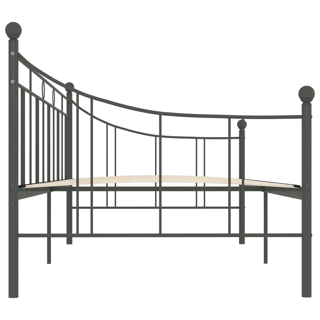 284670 vidaXL DayBed Frame without Mattress Grey Metal 90x200 cm