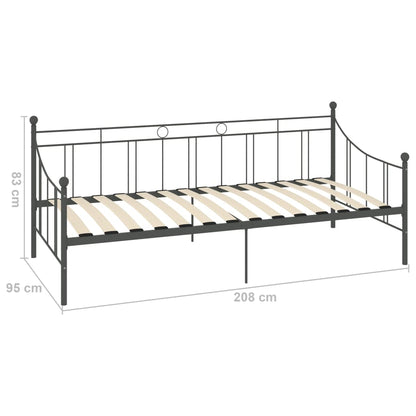 284670 vidaXL DayBed Frame without Mattress Grey Metal 90x200 cm