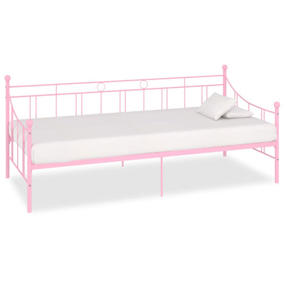 284671 vidaXL DayBed Frame without Mattress Pink Metal 90x200 cm