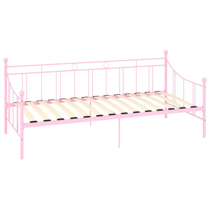 284671 vidaXL DayBed Frame without Mattress Pink Metal 90x200 cm
