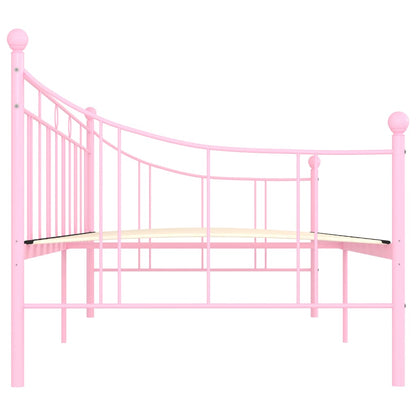284671 vidaXL DayBed Frame without Mattress Pink Metal 90x200 cm