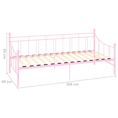 284671 vidaXL DayBed Frame without Mattress Pink Metal 90x200 cm