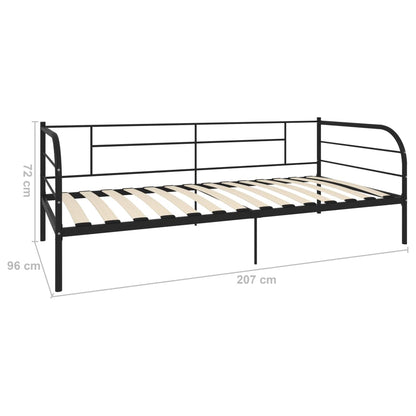 Day Bed Frame | Black | Metal, plywood, plastic | Single