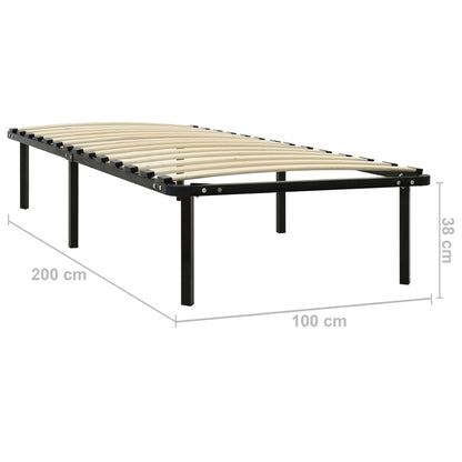 Bed Frame without Mattress Black Metal 100x200 cm