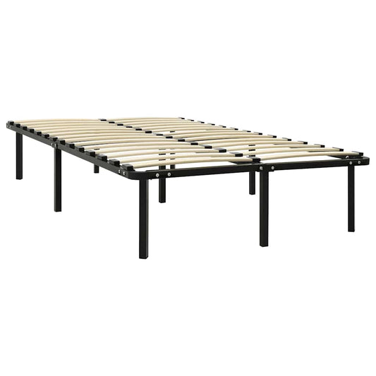 Bed Frame | Black | Metal, poplar wood | Double | Heavy Weight Endurance