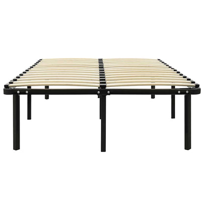 Bed Frame | Black | Metal, poplar wood | Double | Heavy Weight Endurance