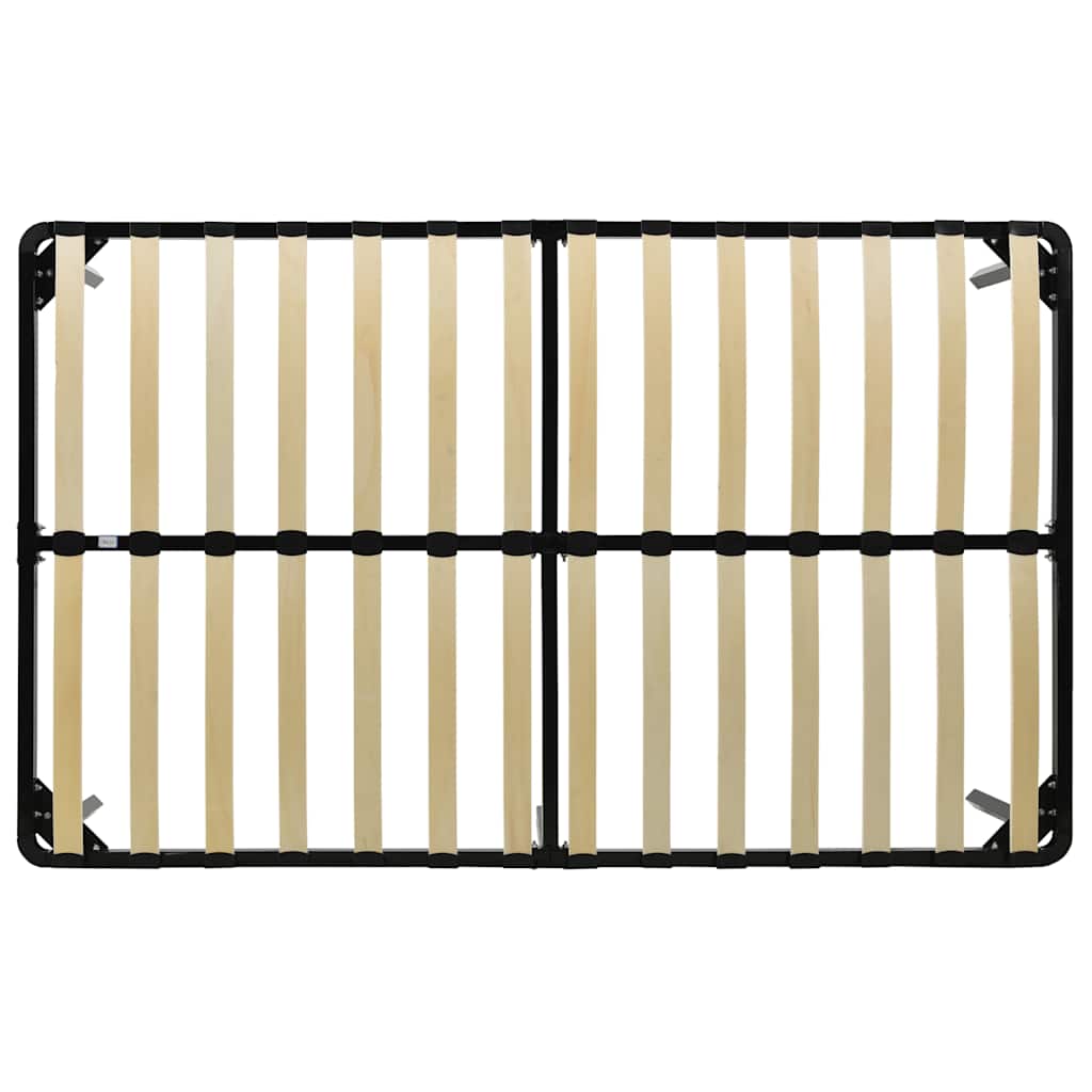 Bed Frame | Black | Metal, poplar wood | Double | Heavy Weight Endurance