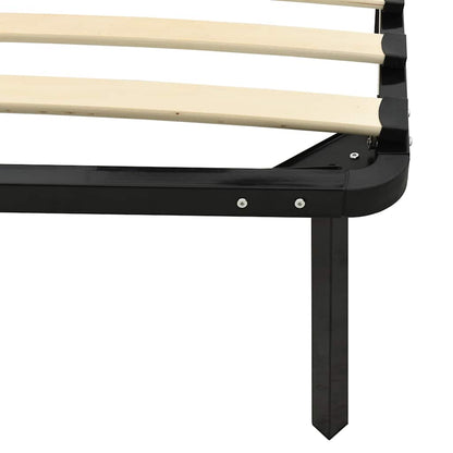 Bed Frame | Black | Metal, poplar wood | Double | Heavy Weight Endurance