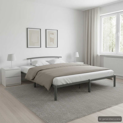 Bed Frame without Mattress Grey Metal 200x200 cm
