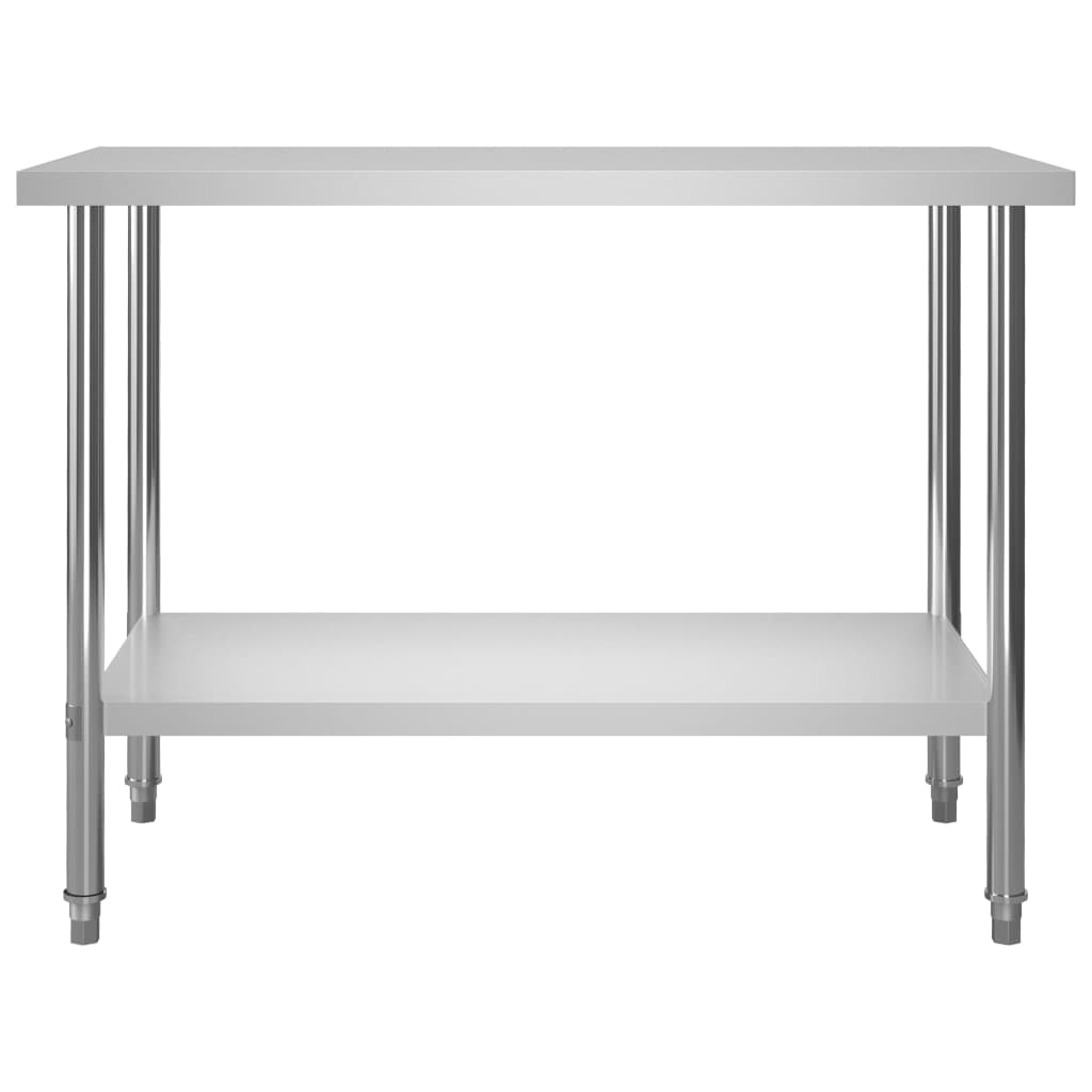 Kitchen Work Table with Overshelf 120x60x150 cm Stainless Steel