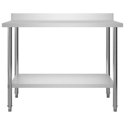 Kitchen Work Table with Overshelf 120x60x150 cm Stainless Steel